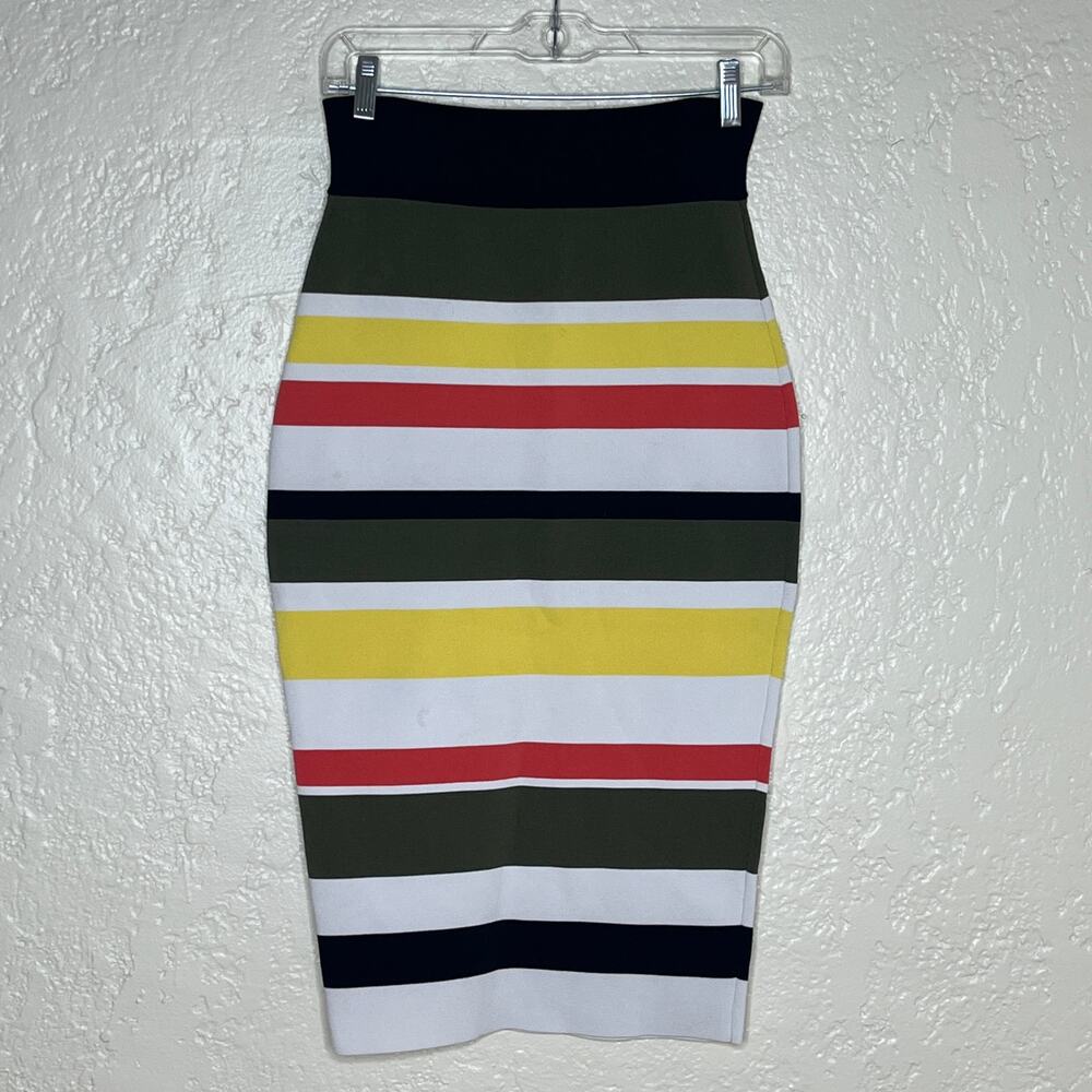 Bailey 44 Women's Varadero Striped Ribbed Knit Sweater Skirt Multicolor Medium